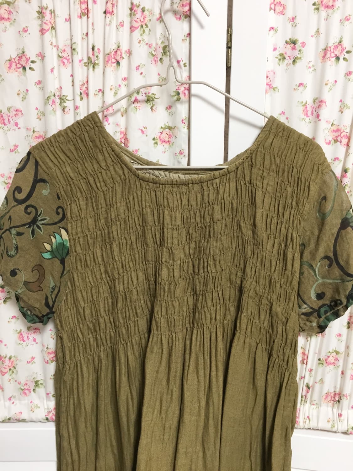 빈티지 히피에스닉 카키 블라우스 상품이미지2