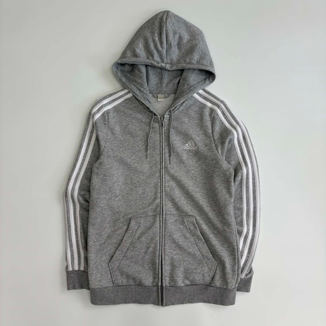 아디다스 신형 그레이 삼선 걸즈 스웻 후드집업 희귀져지 상품이미지2