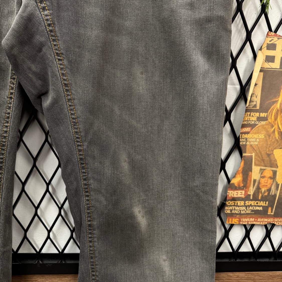 00s 돌체앤가바나 디스트로이드 데님 팬츠 후면 로고 포인트 흑청 상품이미지8