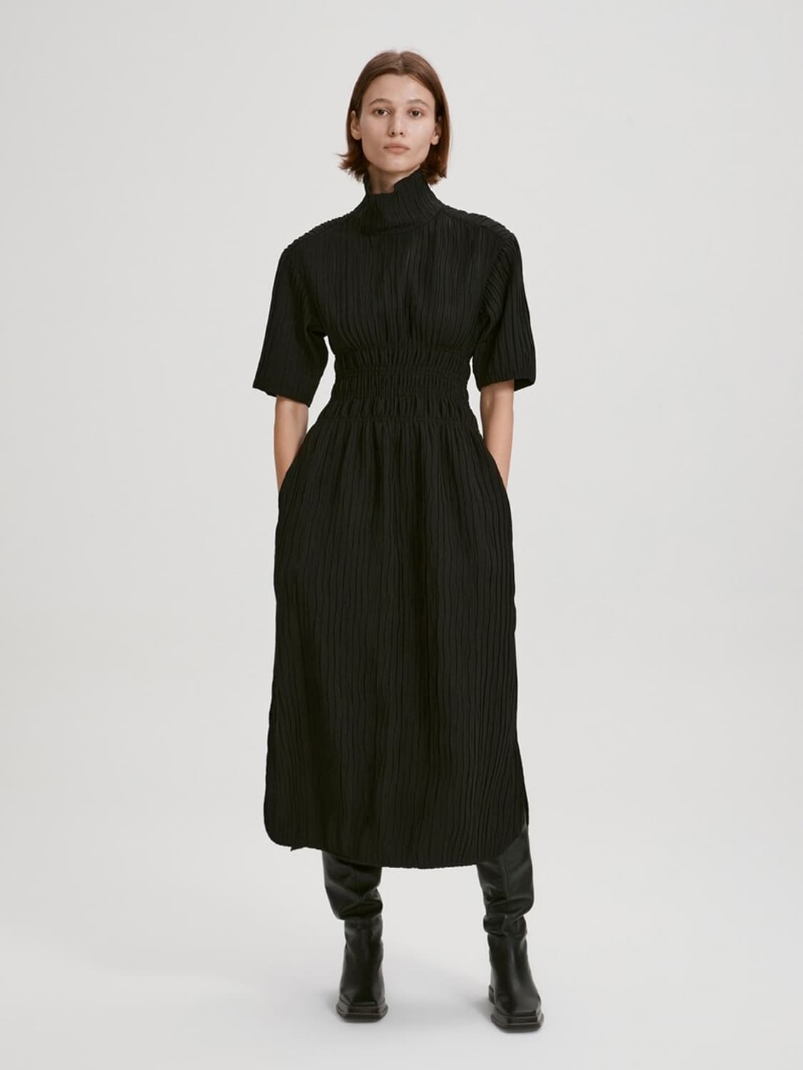 렉토 원피스 TEXTURED TURTLENECK DRESS 상품이미지2