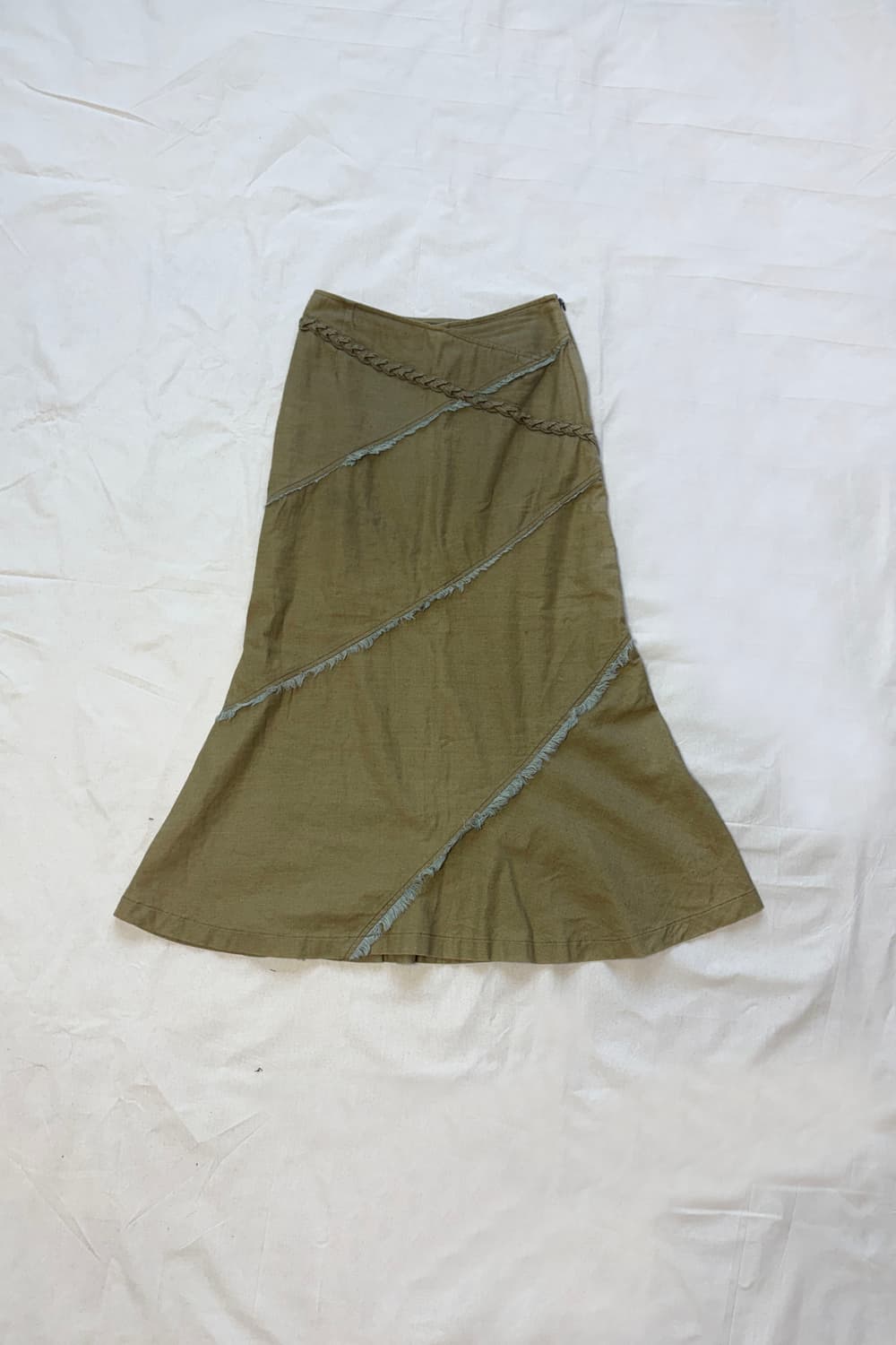 Asymmetric Paneled Linen Midi Skirt 상품이미지6