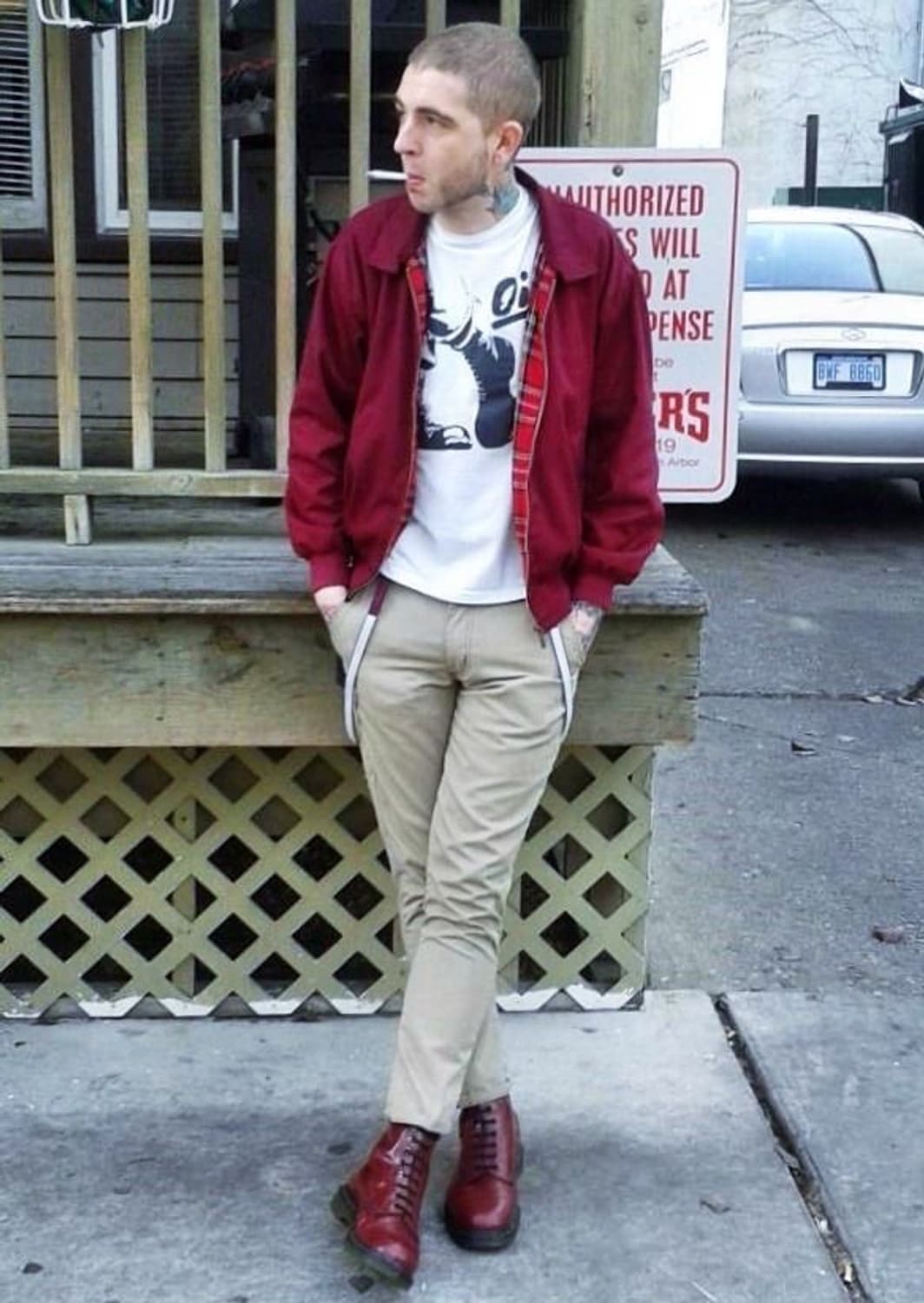 [BANNED] 스킨헤드 펑크 해링턴자켓 버건디 MADE IN 상품이미지5