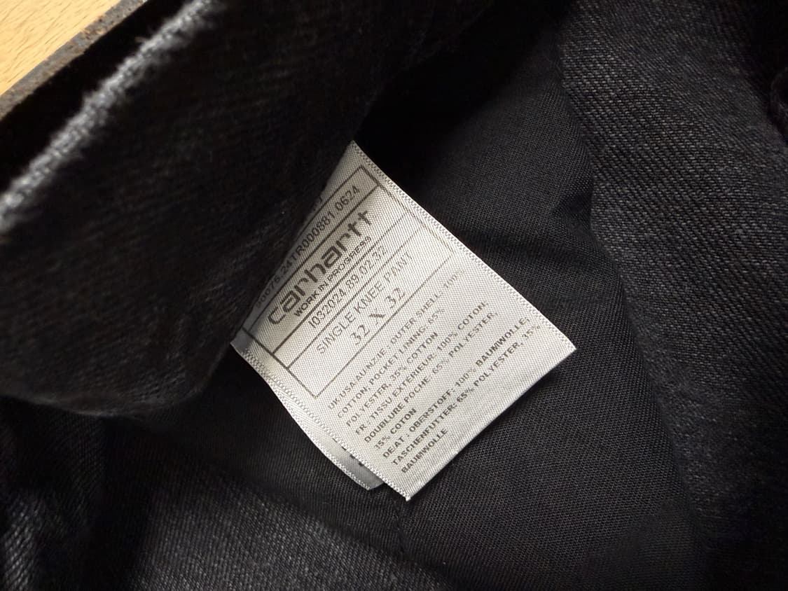 칼하트 싱글니 팬츠 스미스 블랙 스톤워시드 32사이즈 상품이미지3