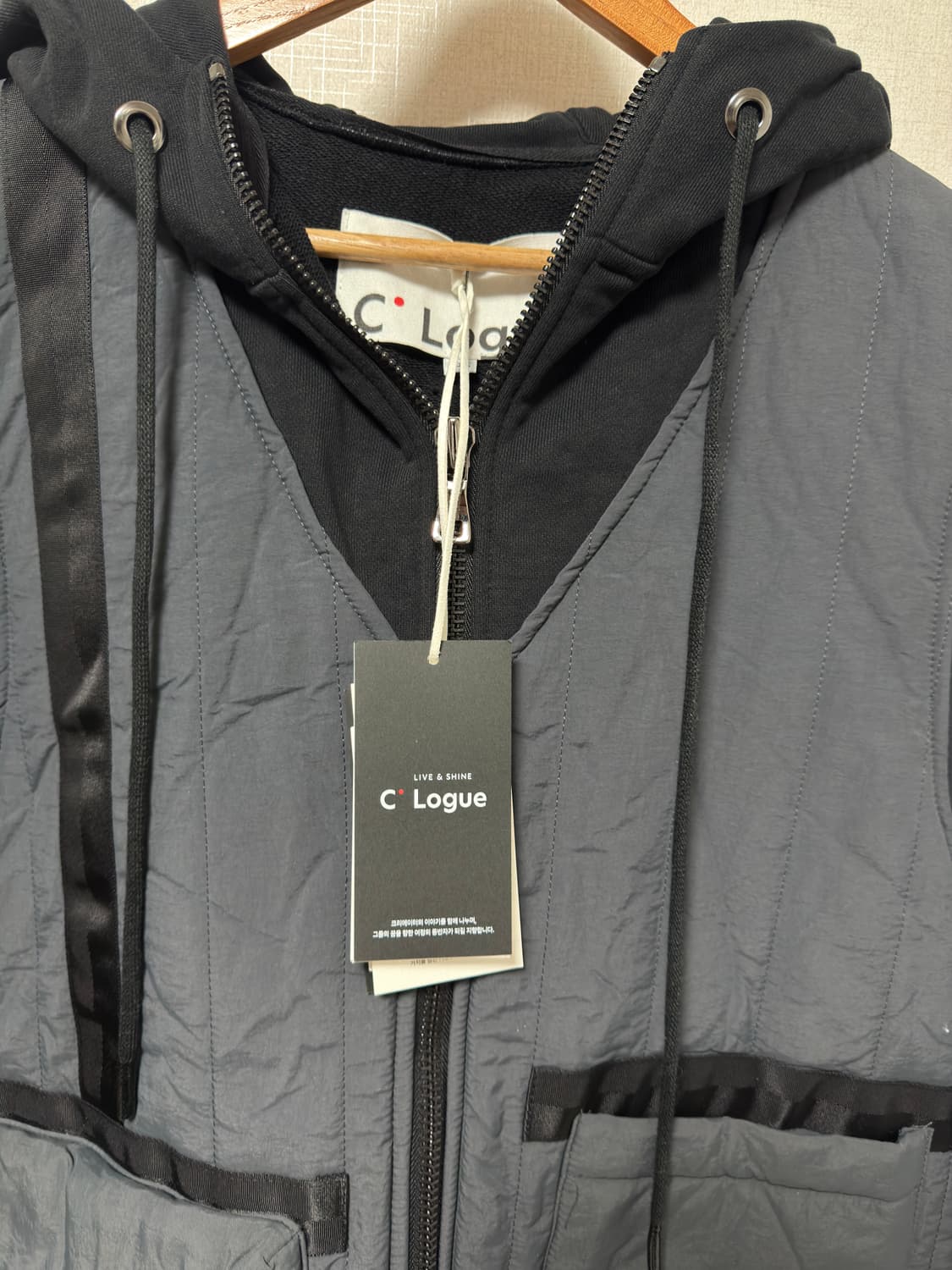 [새상품]캐논 워크웨어 블랙 패딩 조끼 후드 집업 상품이미지5