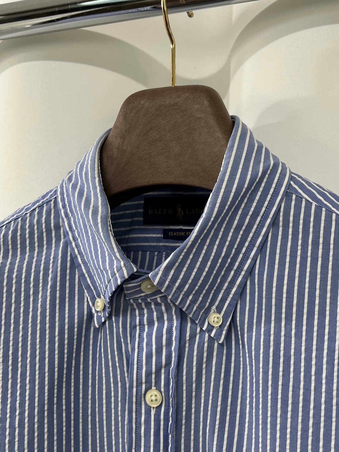 폴로 랄프로렌 스카이블루 시어서커 써머 버튼다운 셔츠 상품이미지6