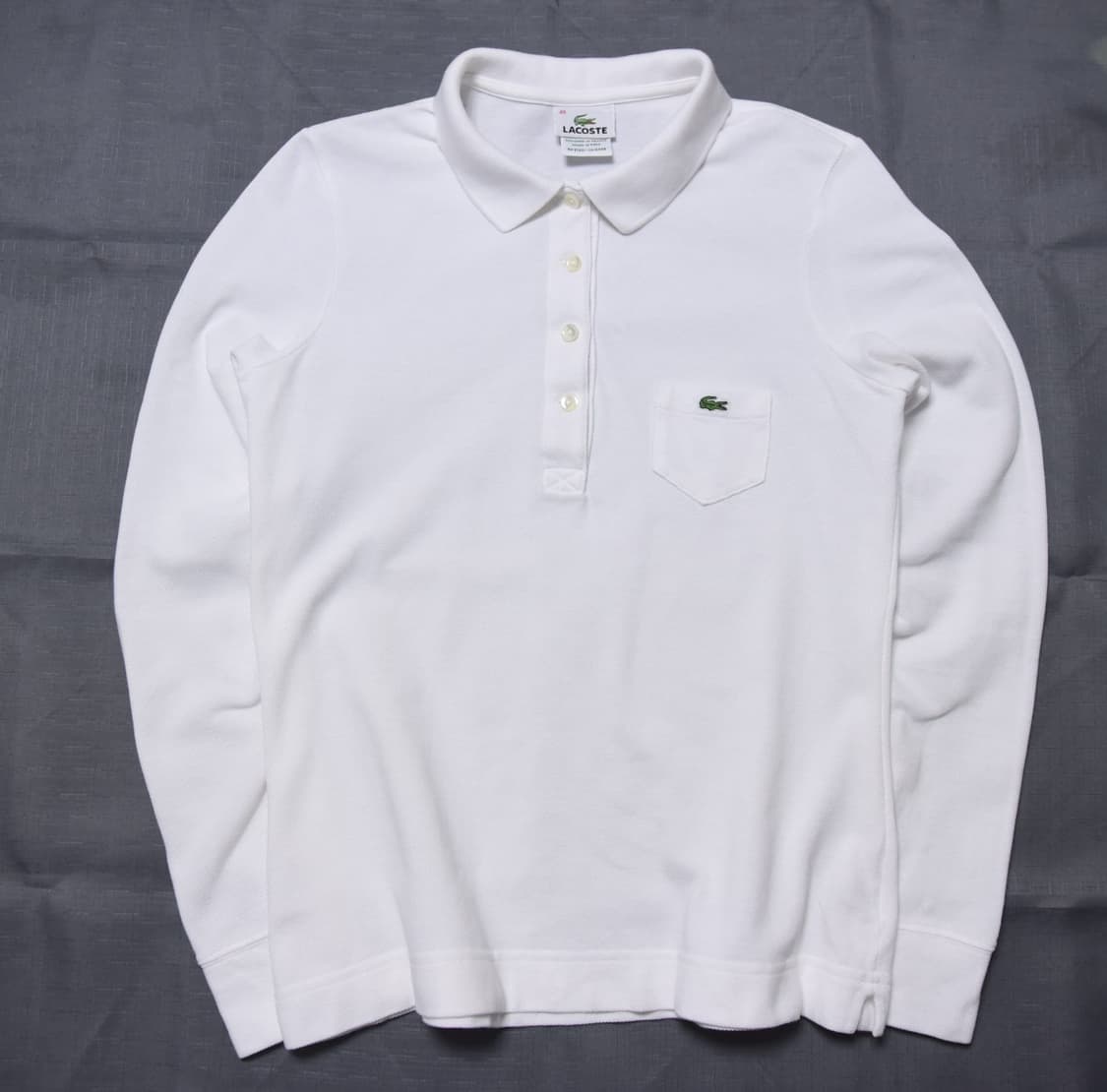 라코스테 여성 긴팔 폴로 티셔츠 화이트 40 상품이미지1