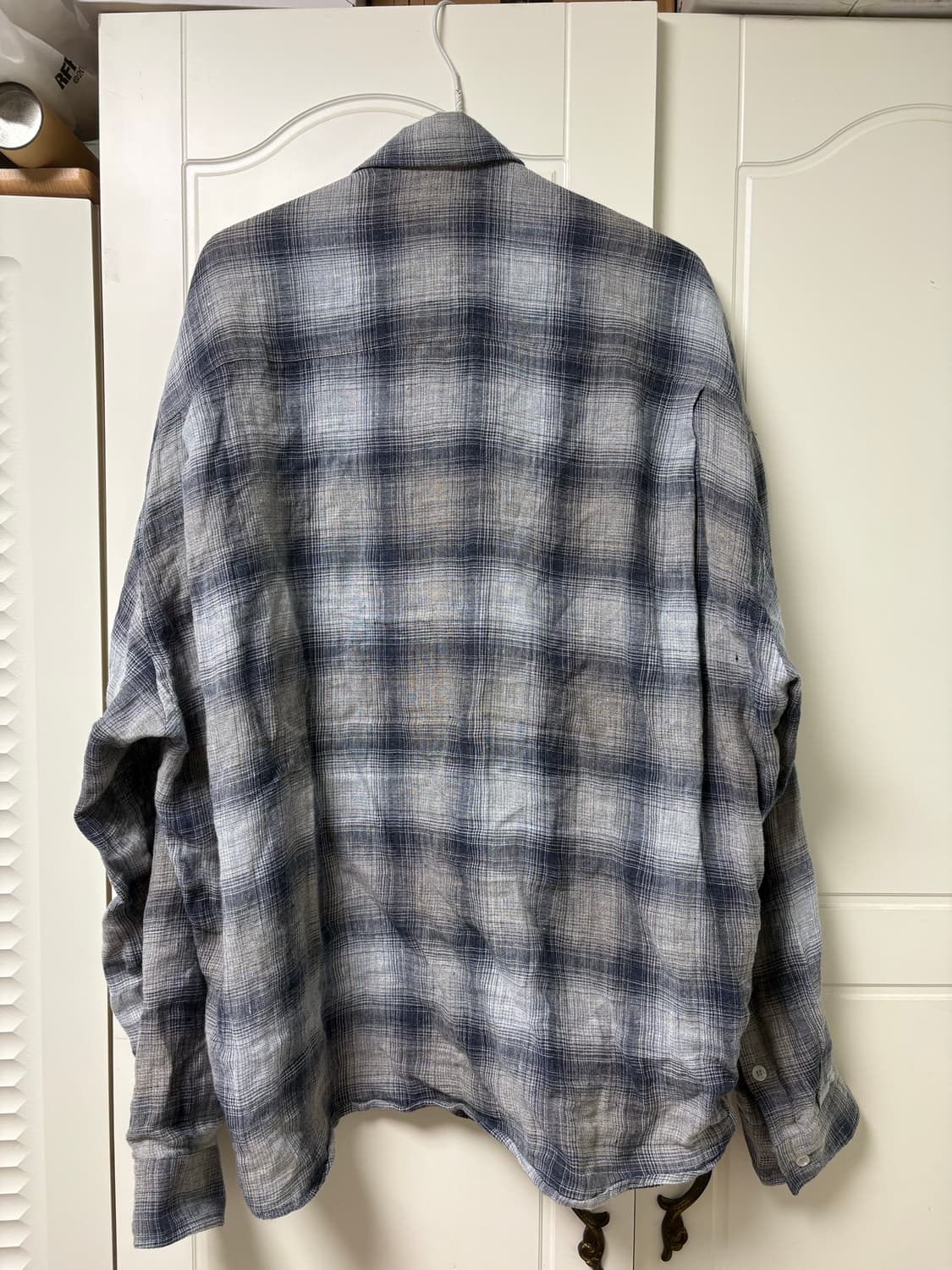 논노드 플렉서블 스트링 체크 셔츠 1사이즈 상품이미지3