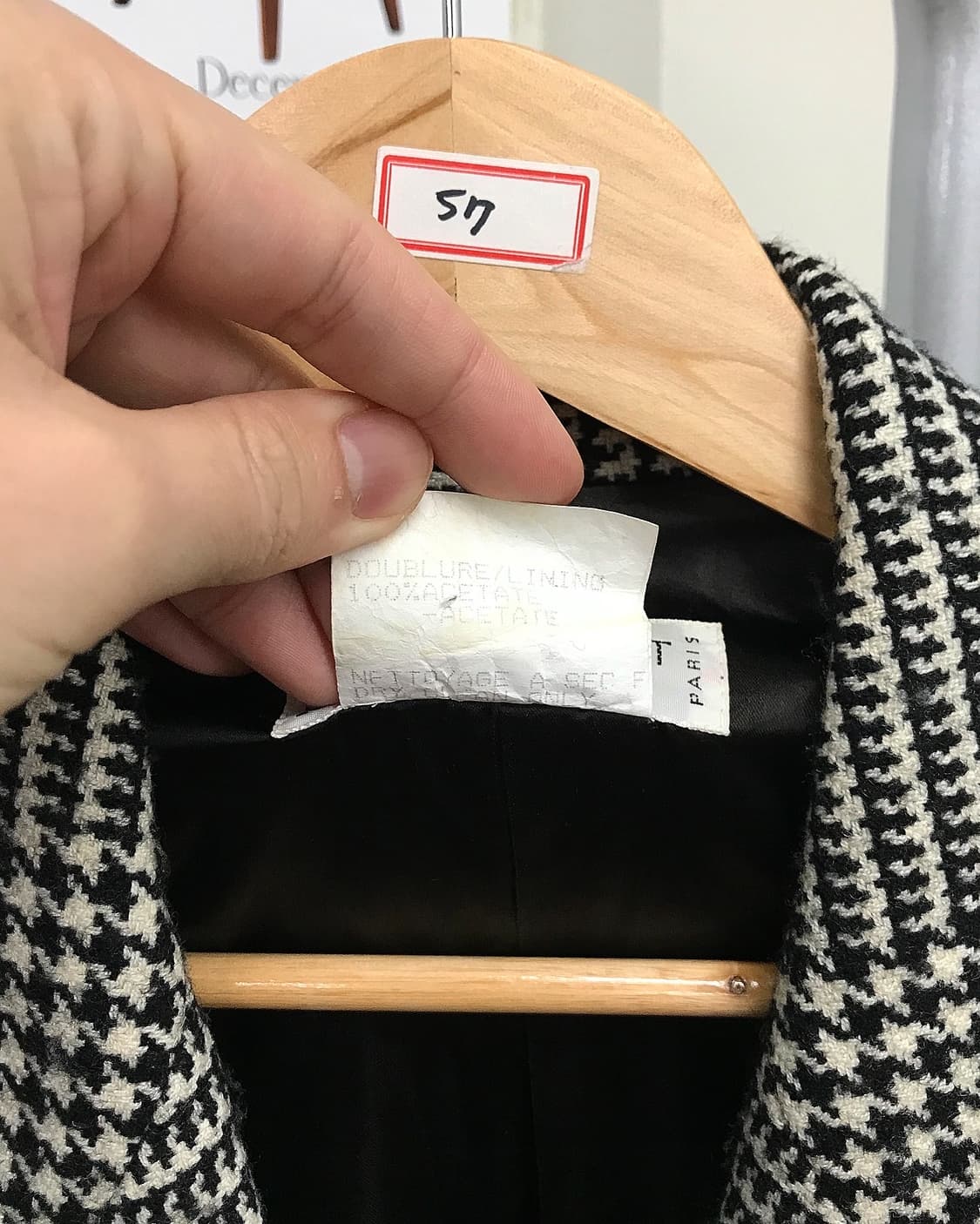 입생로랑 울 하운드체크 하프 코트 상품이미지4