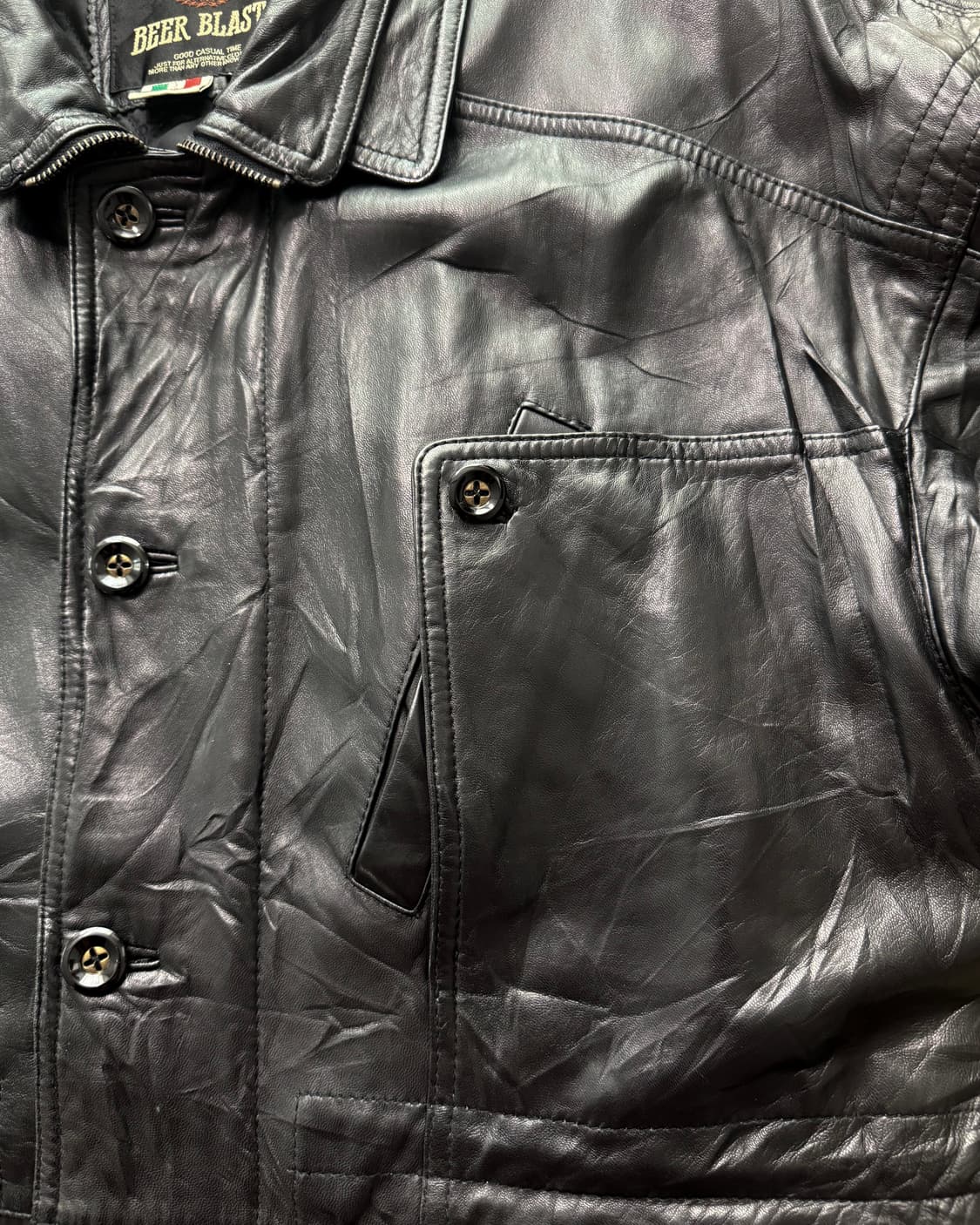 BEER BLASTS Lambskin 더블 카라 레더 자켓 상품이미지2