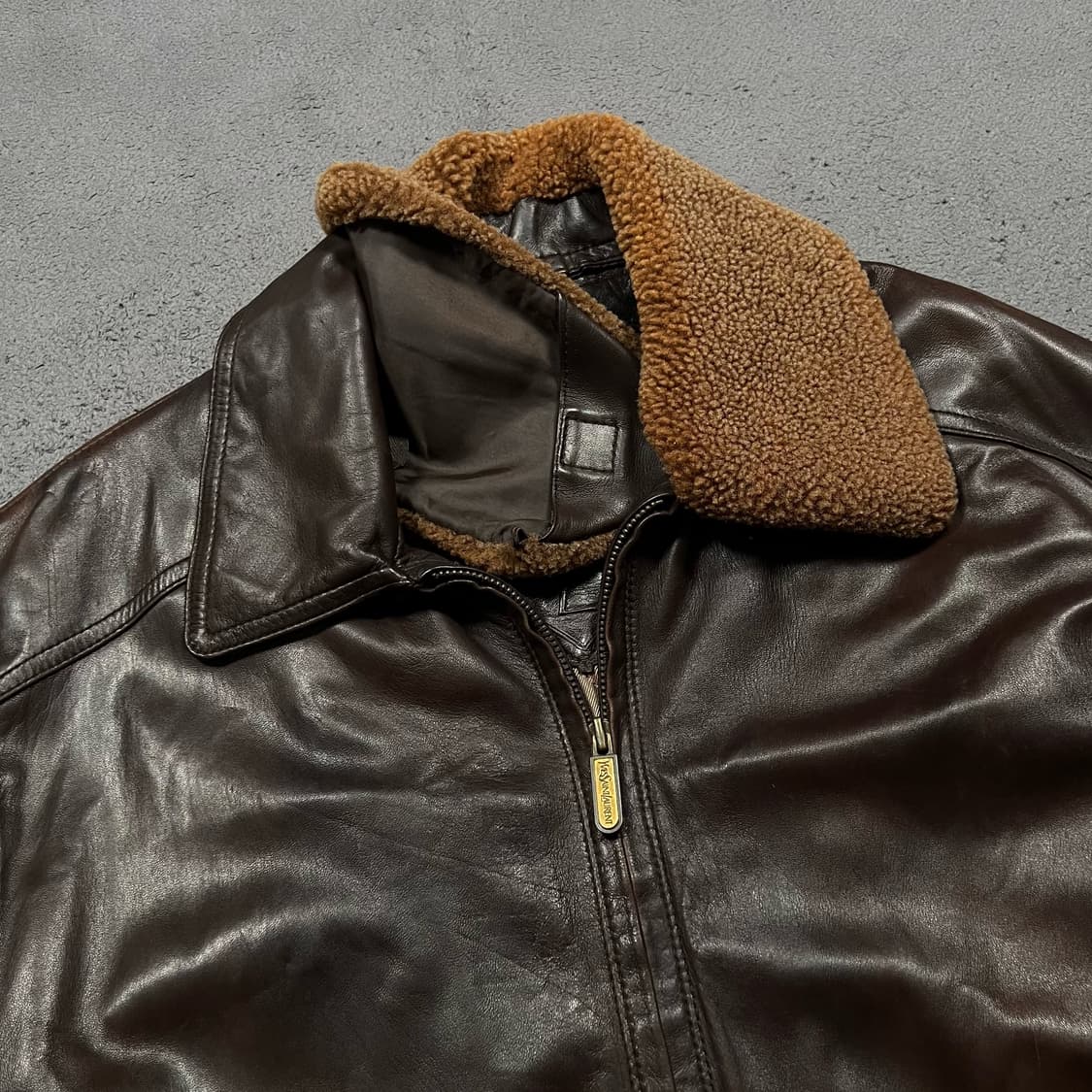 90's 입생로랑 양가죽 하프코트 레더자켓 상품이미지5