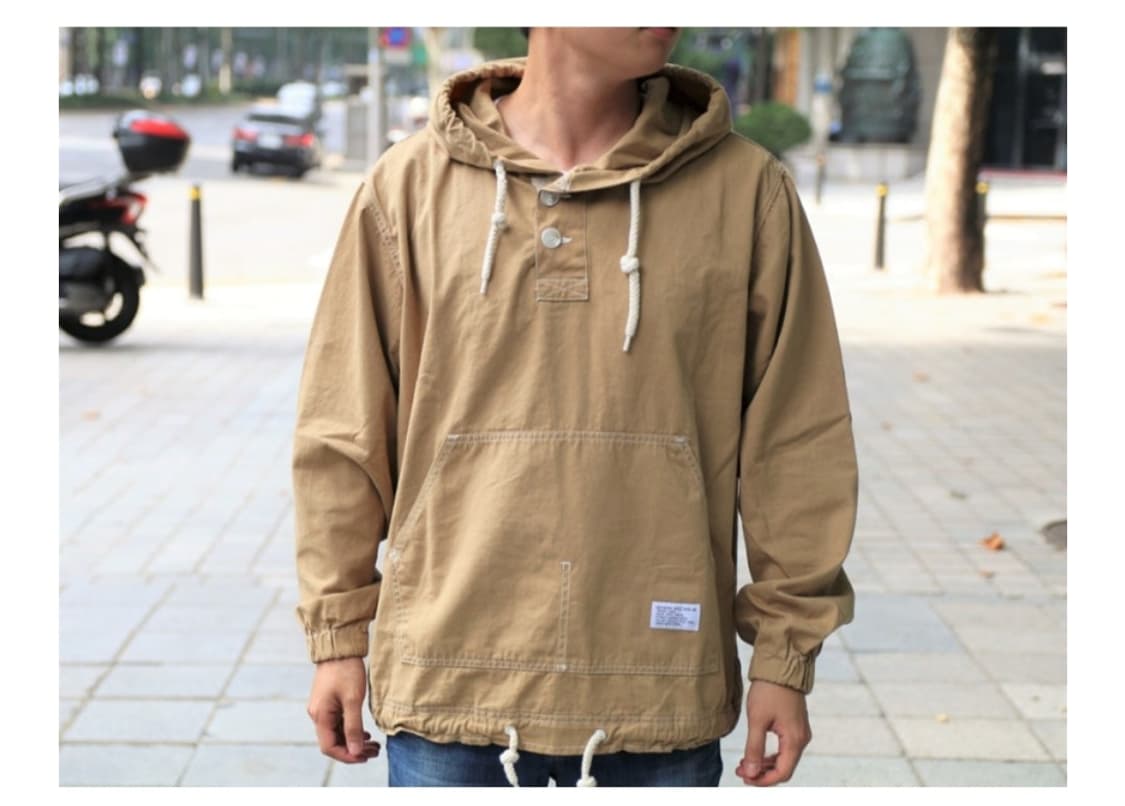 빈티지 아노락 카키 후드티 상품이미지2