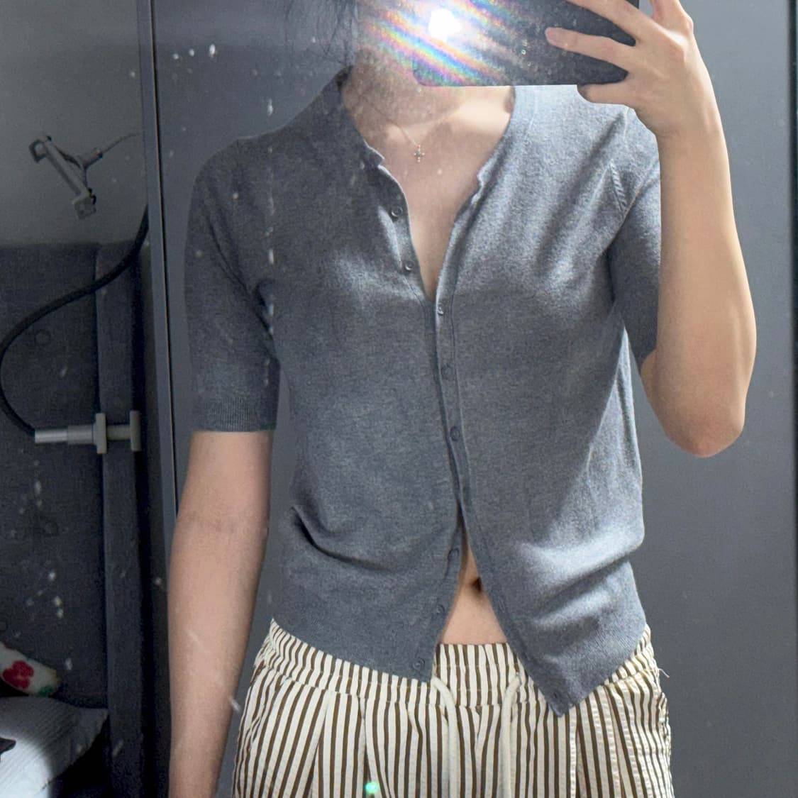 자라 그레이 반팔 니트 상품이미지1