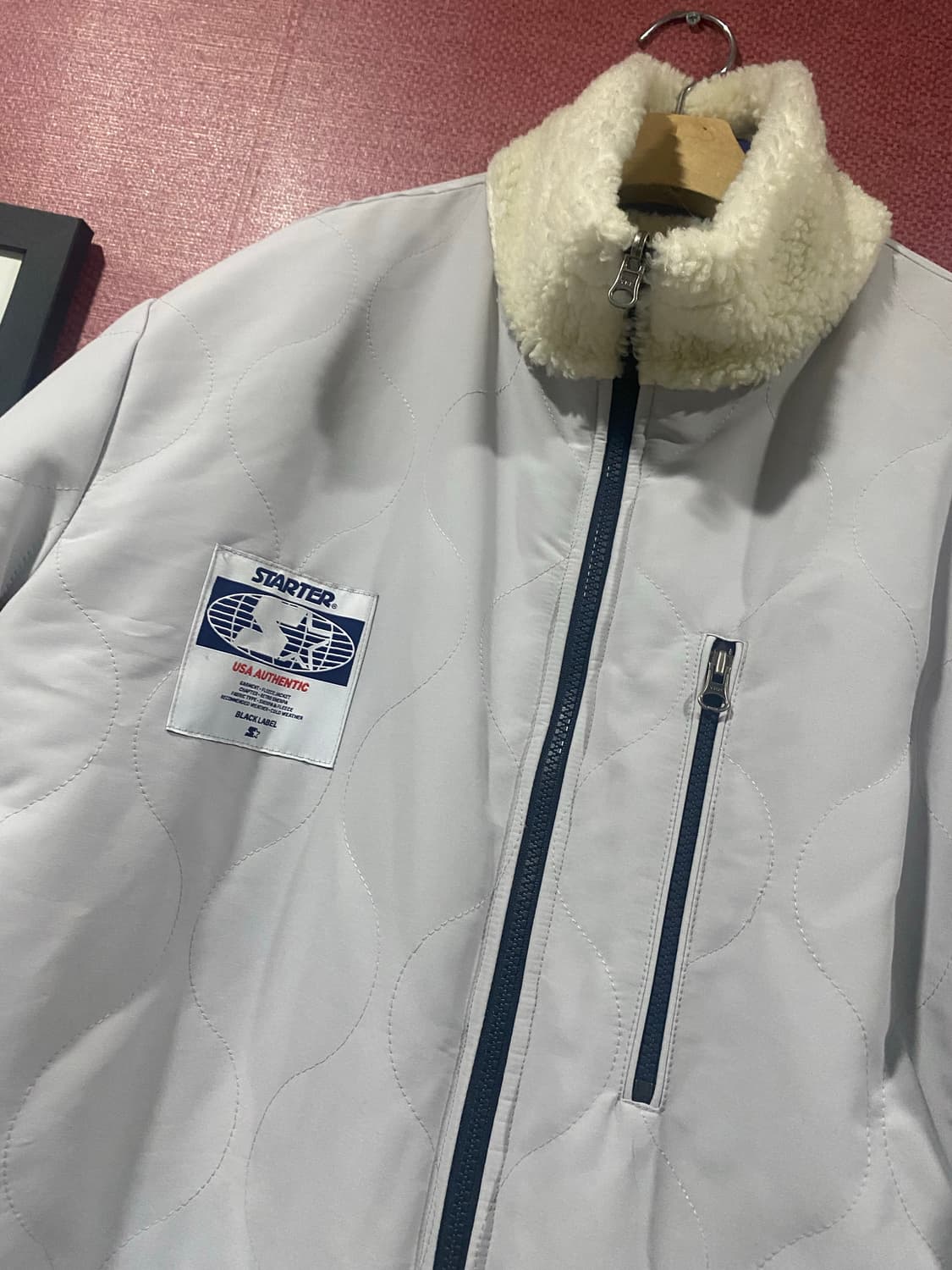 스타터 양면 롱 플리스 자켓 아이보리 상품이미지8