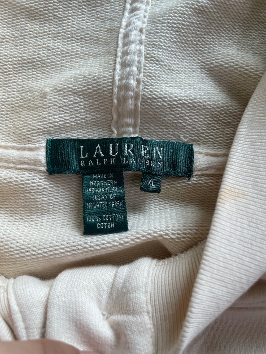 폴로 랄프로렌 Lauren Ralph Lauren 아이보리 후드 xl 상품이미지2