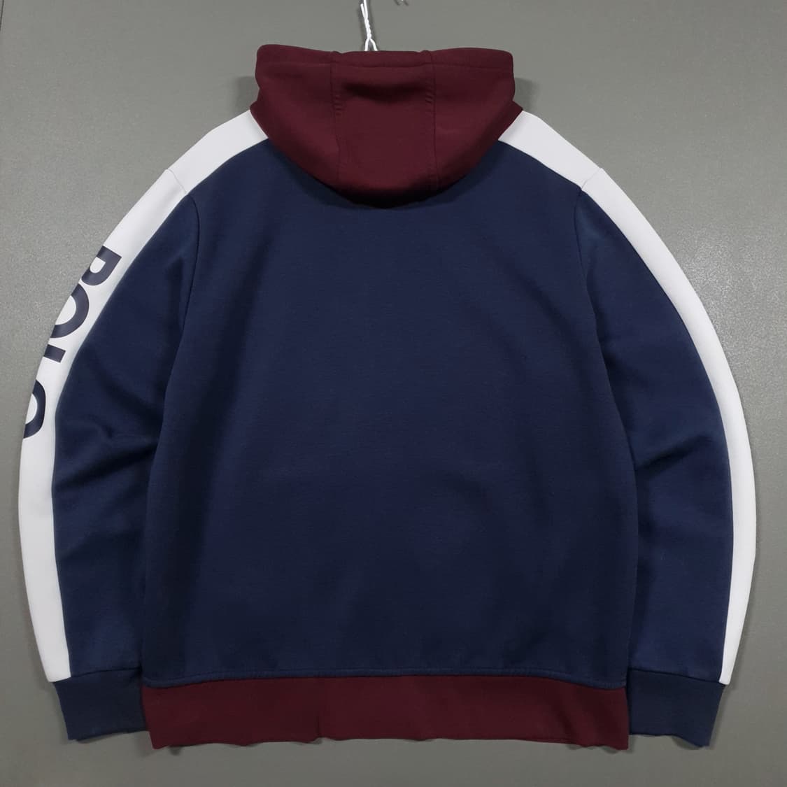 L) 폴로 랄프로렌 신형 포니 레터링 버건디 배색 오버핏 후드집업 자켓 상품이미지7