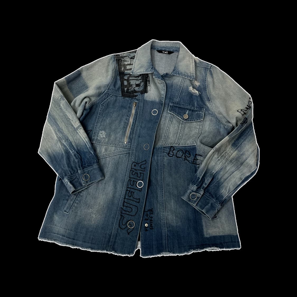 [빈티지] 자수 디테일 데님 자켓 상품이미지1
