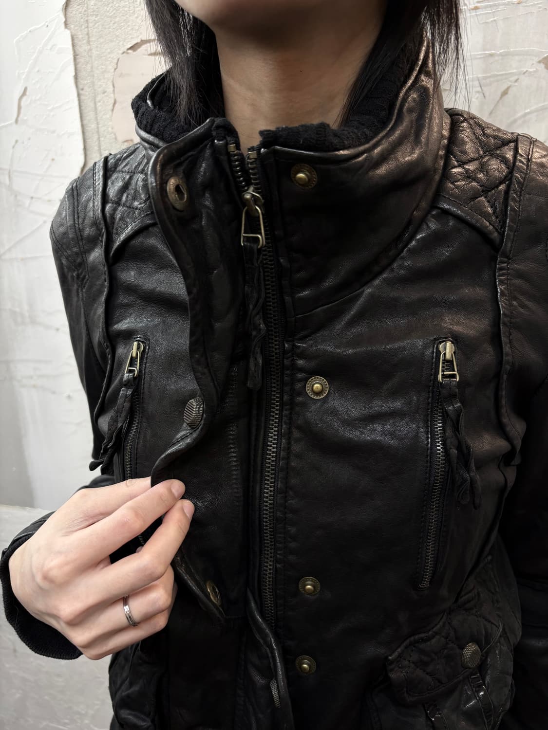 sheepskin high neck detail jacket 상품이미지5