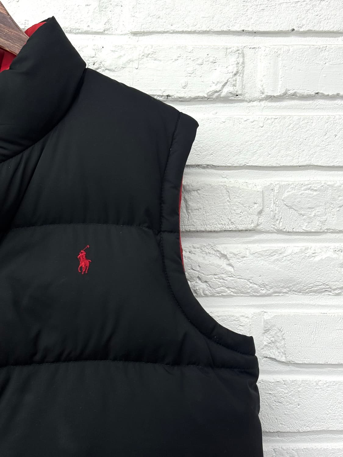 폴로 레드 블랙 리버시블 패딩조끼 상품이미지5