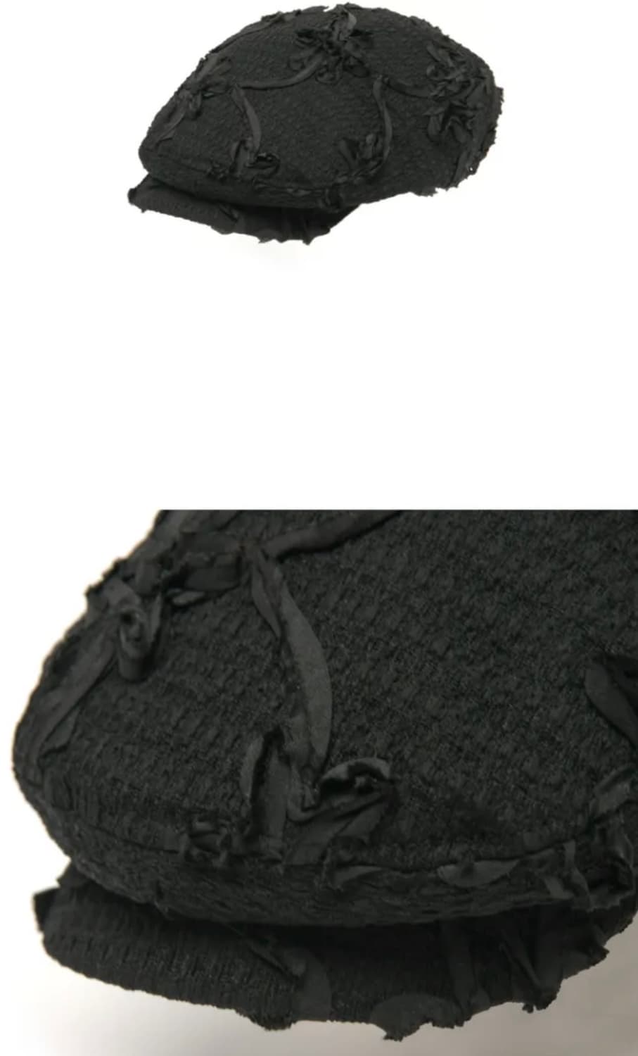 포에지담 헌팅캡 베레모 CORSAGE FLAT CAP IN BLACK 상품이미지3