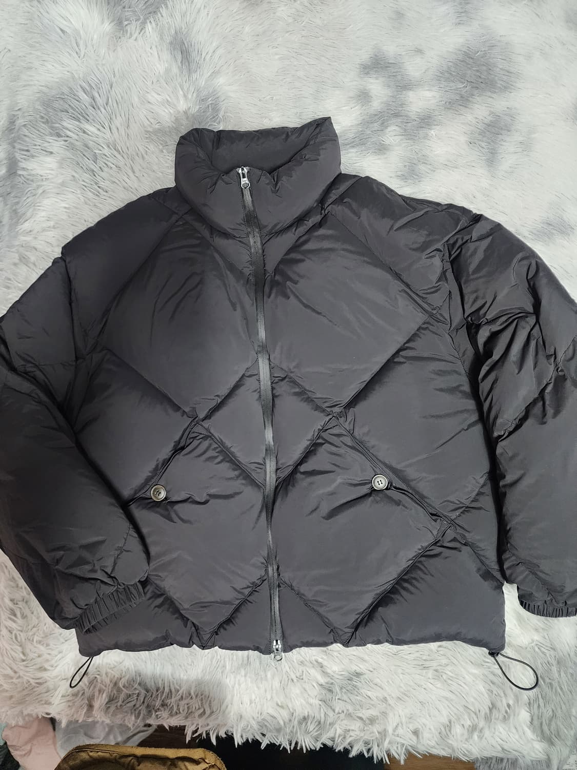 Cord 오브젝트 숏 패딩 블랙 상품이미지2