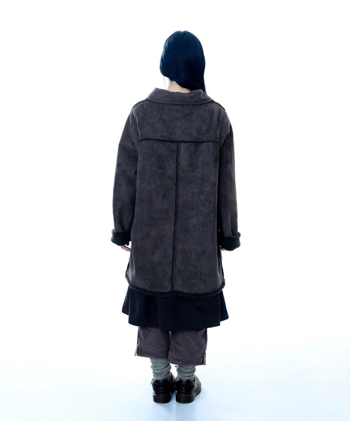 ROUND COLLAR SUEDE JACKET CHARCOAL  상품이미지3