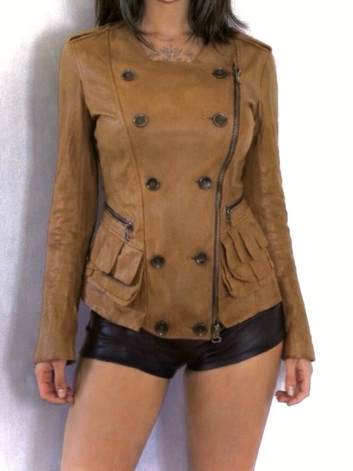 Double Button Napoleon lamb skin jacket 상품이미지1