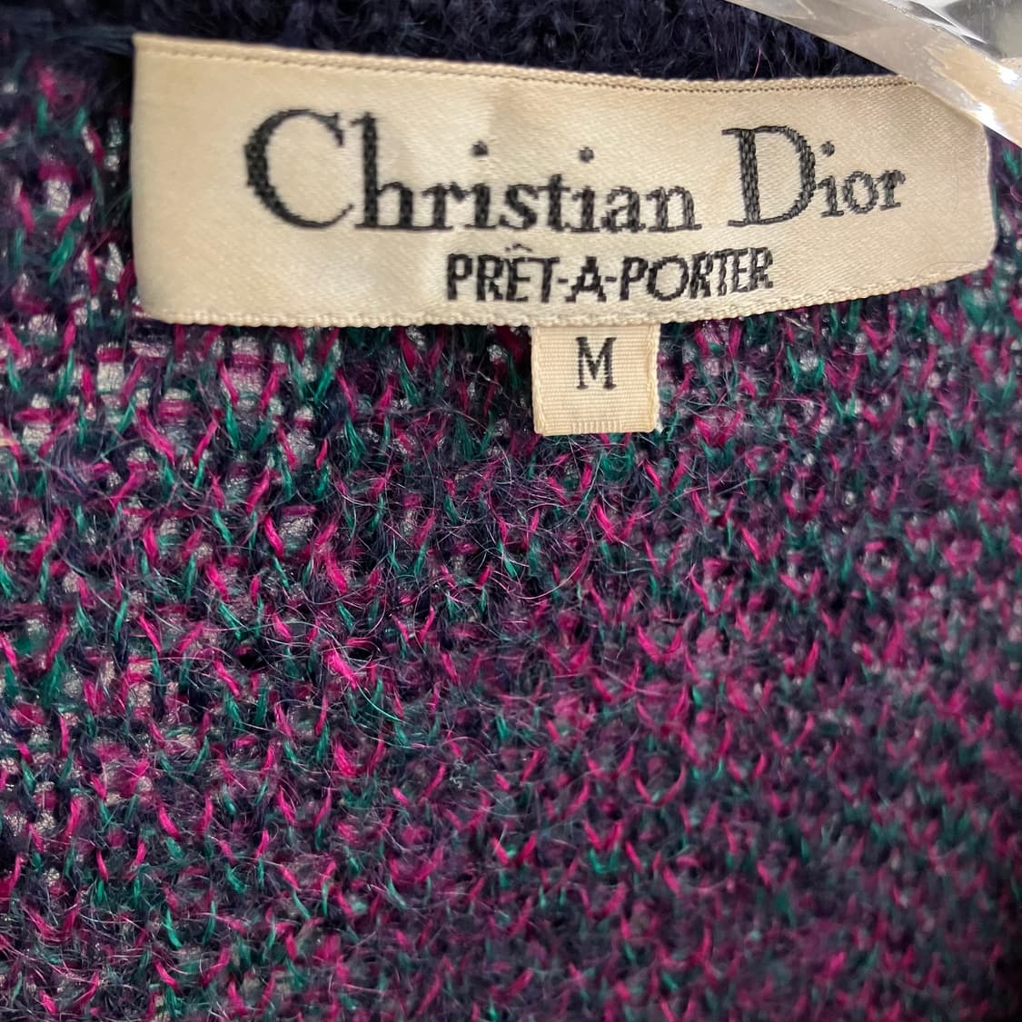 크리스찬 디올 플래드 울 니트 가디건 M 상품이미지3