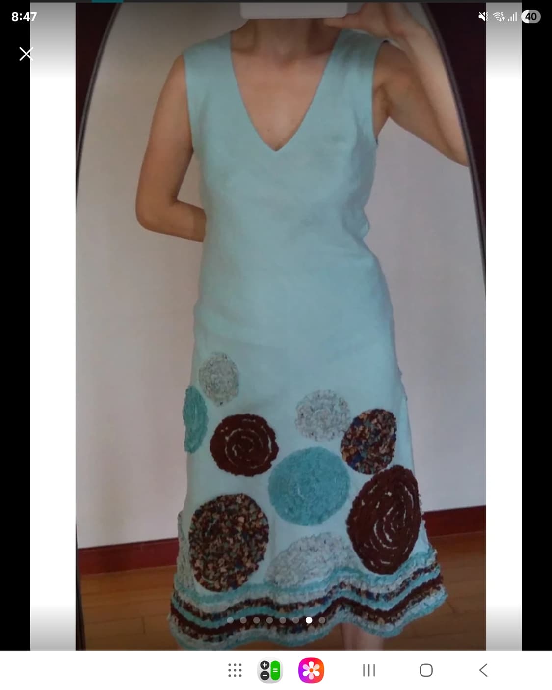 오일릴리  면 마 바이어스 컷 원피스 실크 아플리케  상품이미지8