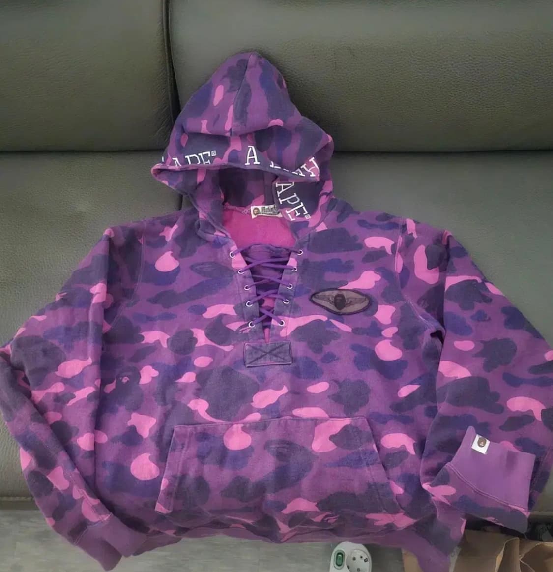 베이프 퍼플 카모 후드티 L 상품이미지1