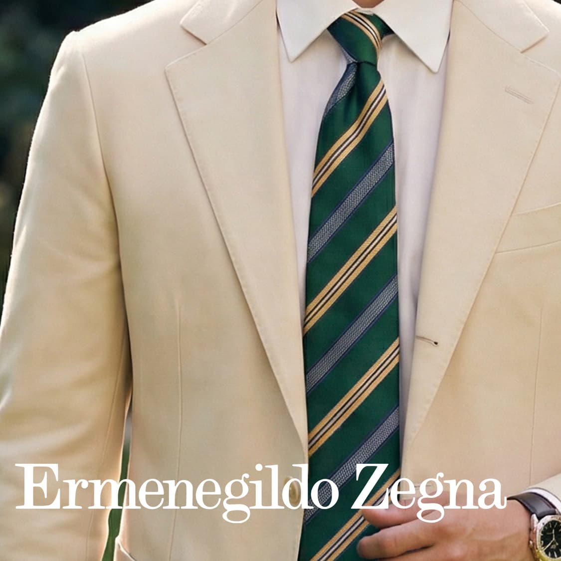 에르메네질도 제냐 스트라이프 넥타이 9.2cm A+~A등급 K2153 상품이미지1
