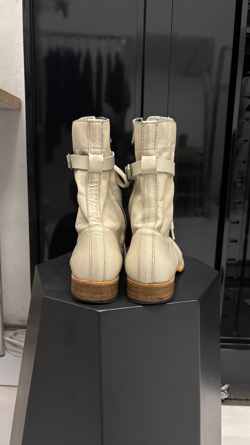 Y’S ivory lace-up strap boots 상품이미지9