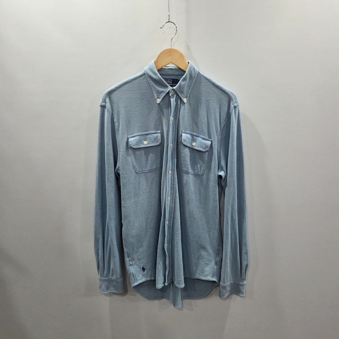 폴로랄프로렌 블루 인디고 니트 샴브레이 워크셔츠 M 상품이미지1