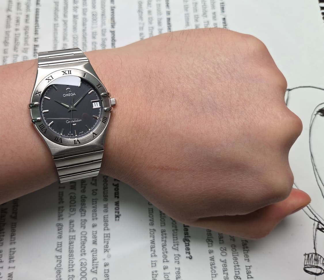오메가 컨스틸레이션 별로고 격자 블랙판 쿼츠 브레이슬릿 ver. 상품이미지9
