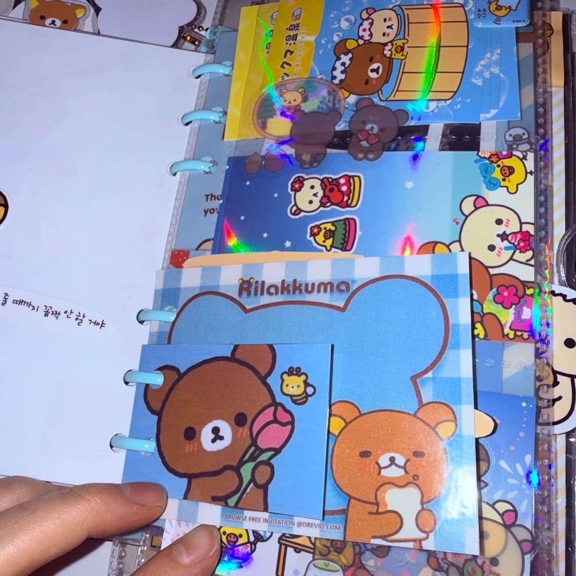 ✨리락쿠마 다이어리셋업/A6블루타입💙/66장 상품이미지4