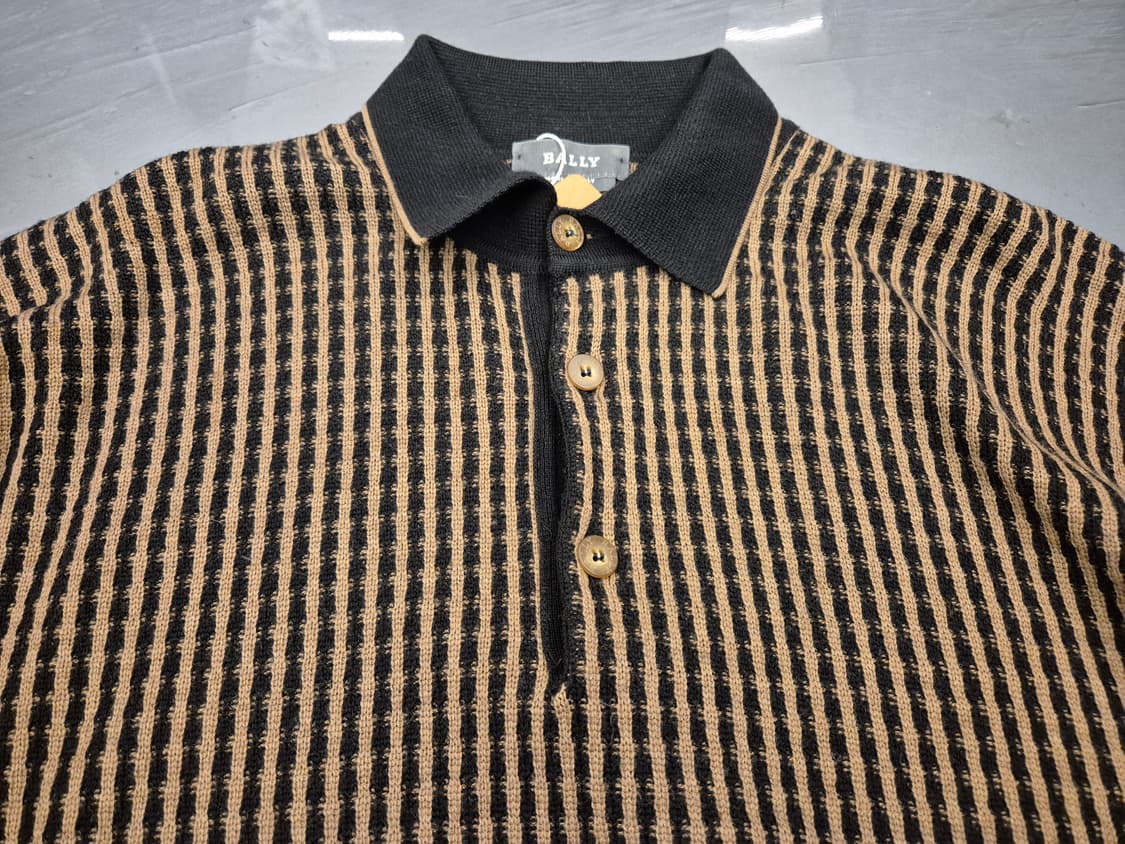 90s BALLY 메리노울 카라 니트 상품이미지2