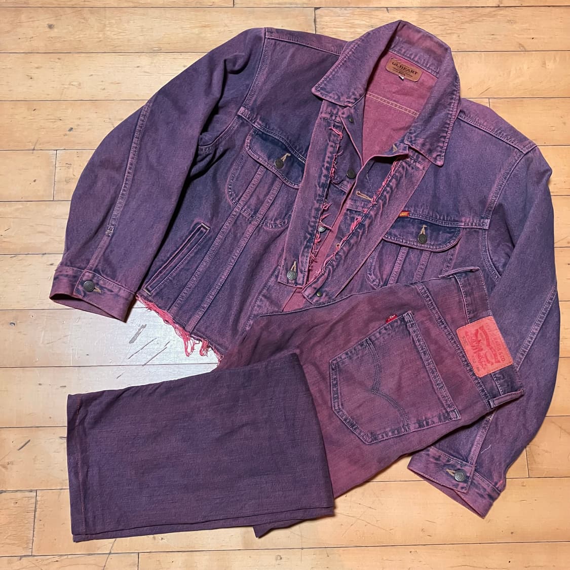 Japanese 데님 리메이크 90s 퍼플레드 셋업 levi‘s 상품이미지1