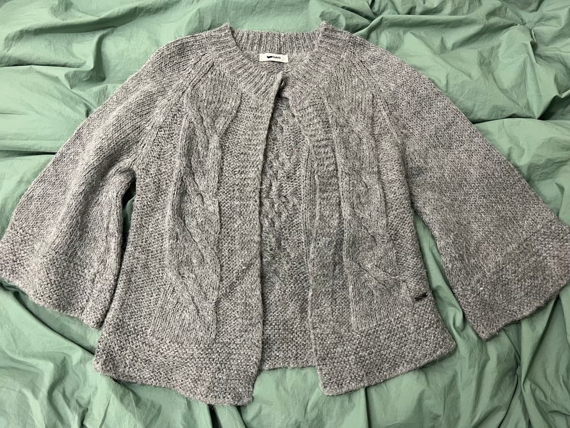 원버튼 7부소매 니트 가디건 상품이미지1