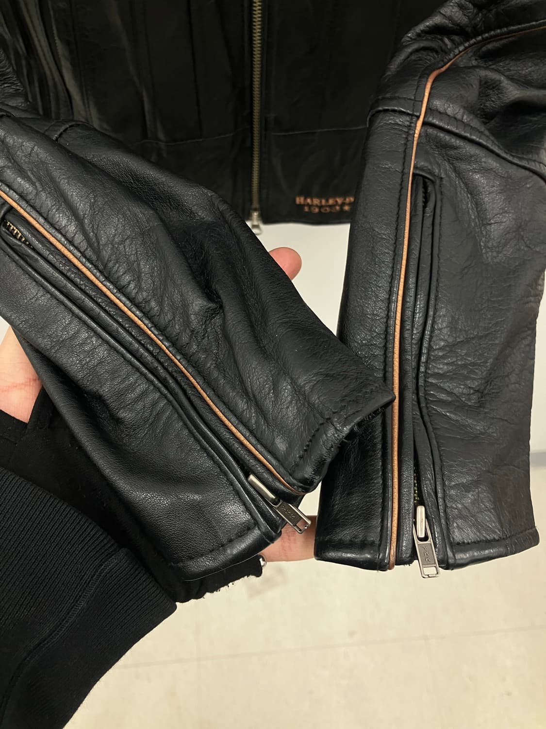 할리데이비슨 105주년 바이커 레더 자켓 XS 상품이미지6