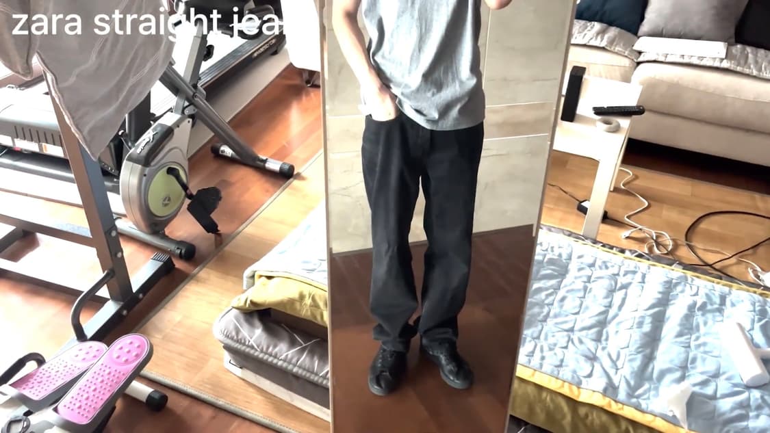 감자아카이브 자라 스트레이트 진 흑청 상품이미지1
