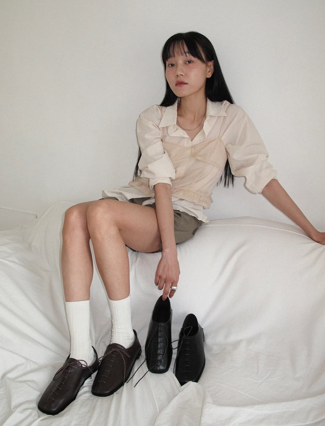 누스 테일러 2-way 레이스업 로퍼 브라운 상품이미지8