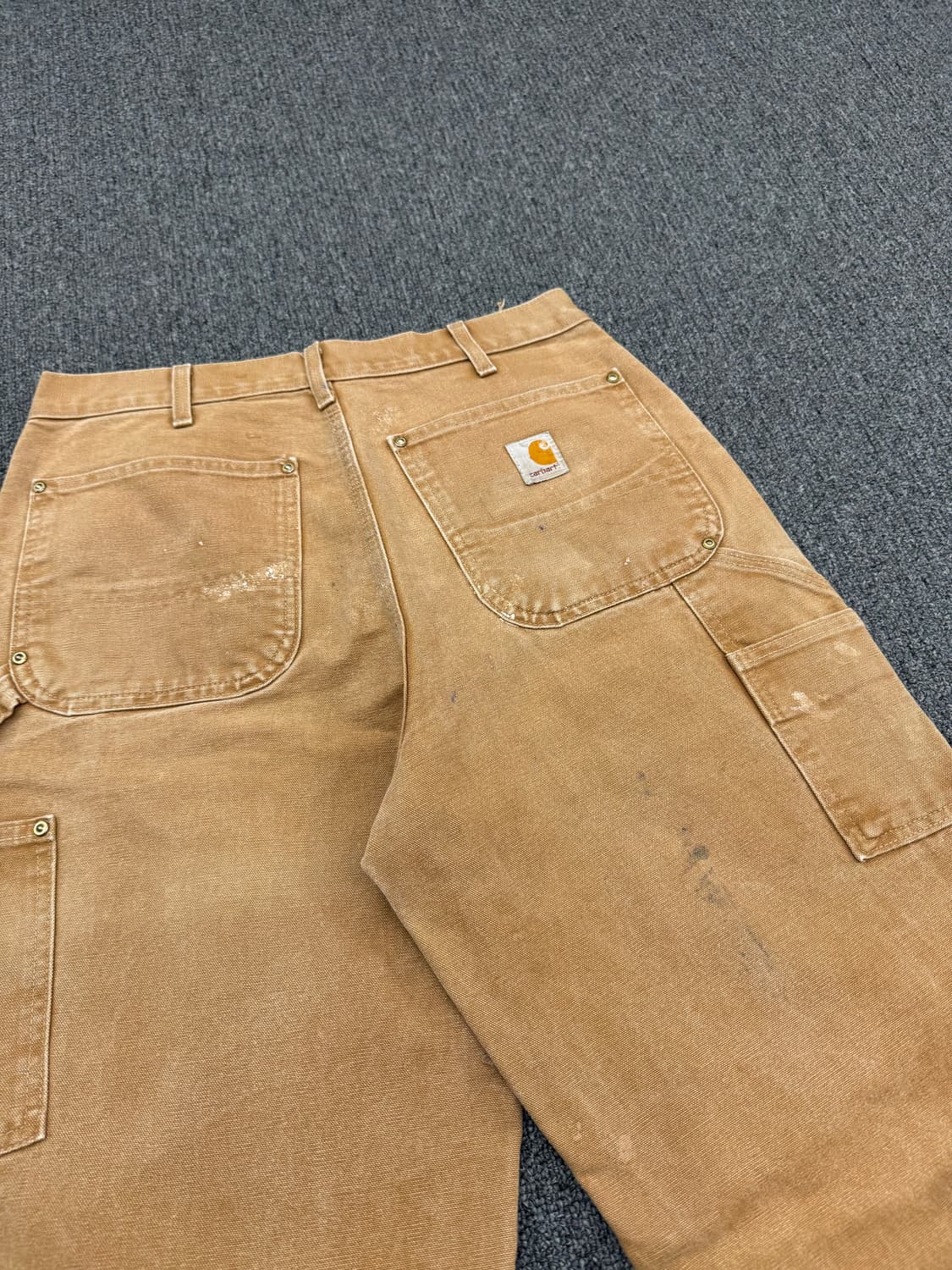 칼하트 빈티지 b01 브라운 더블니 워크팬츠 상품이미지7