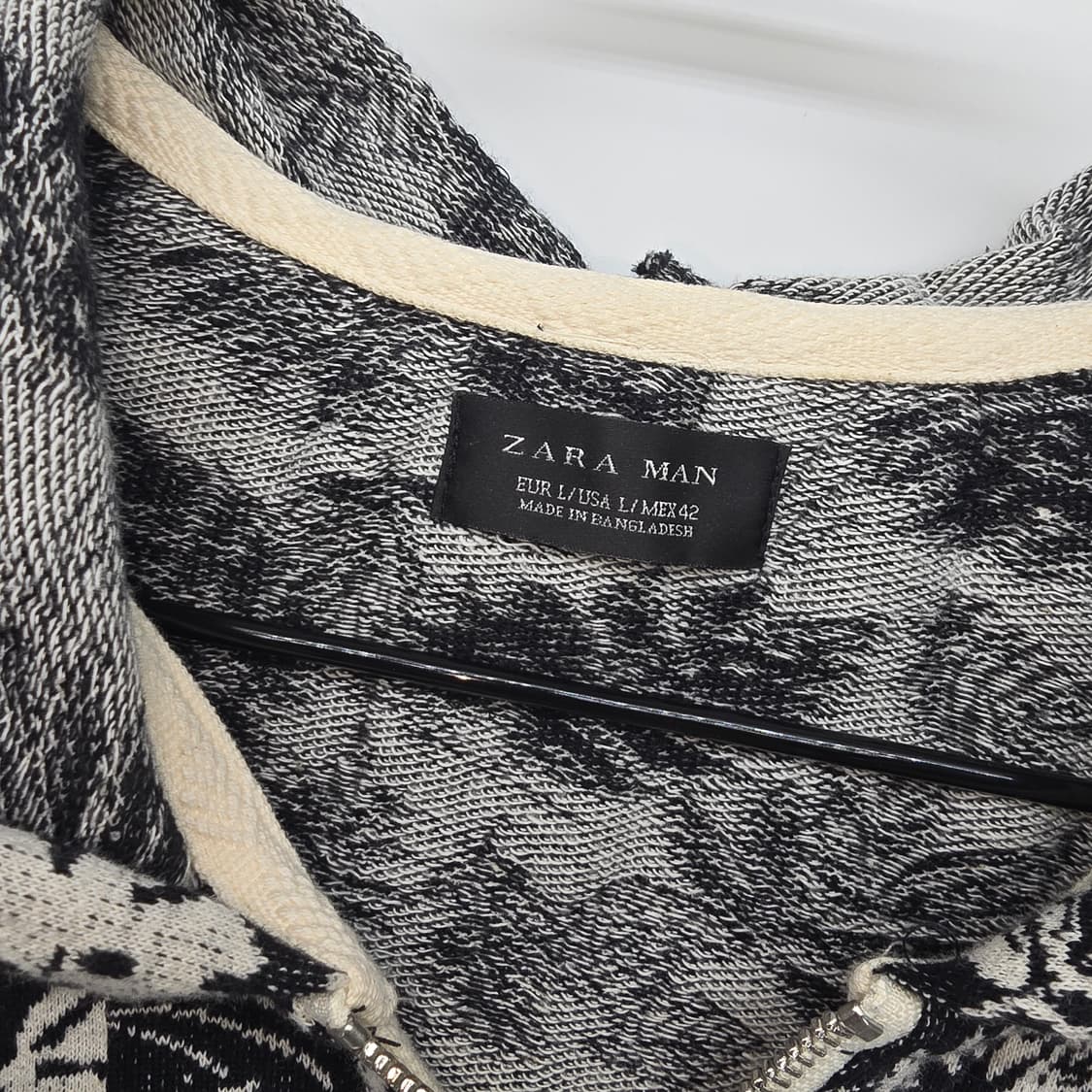 자라 맨 블랙 플라워 후드집업 95 상품이미지2