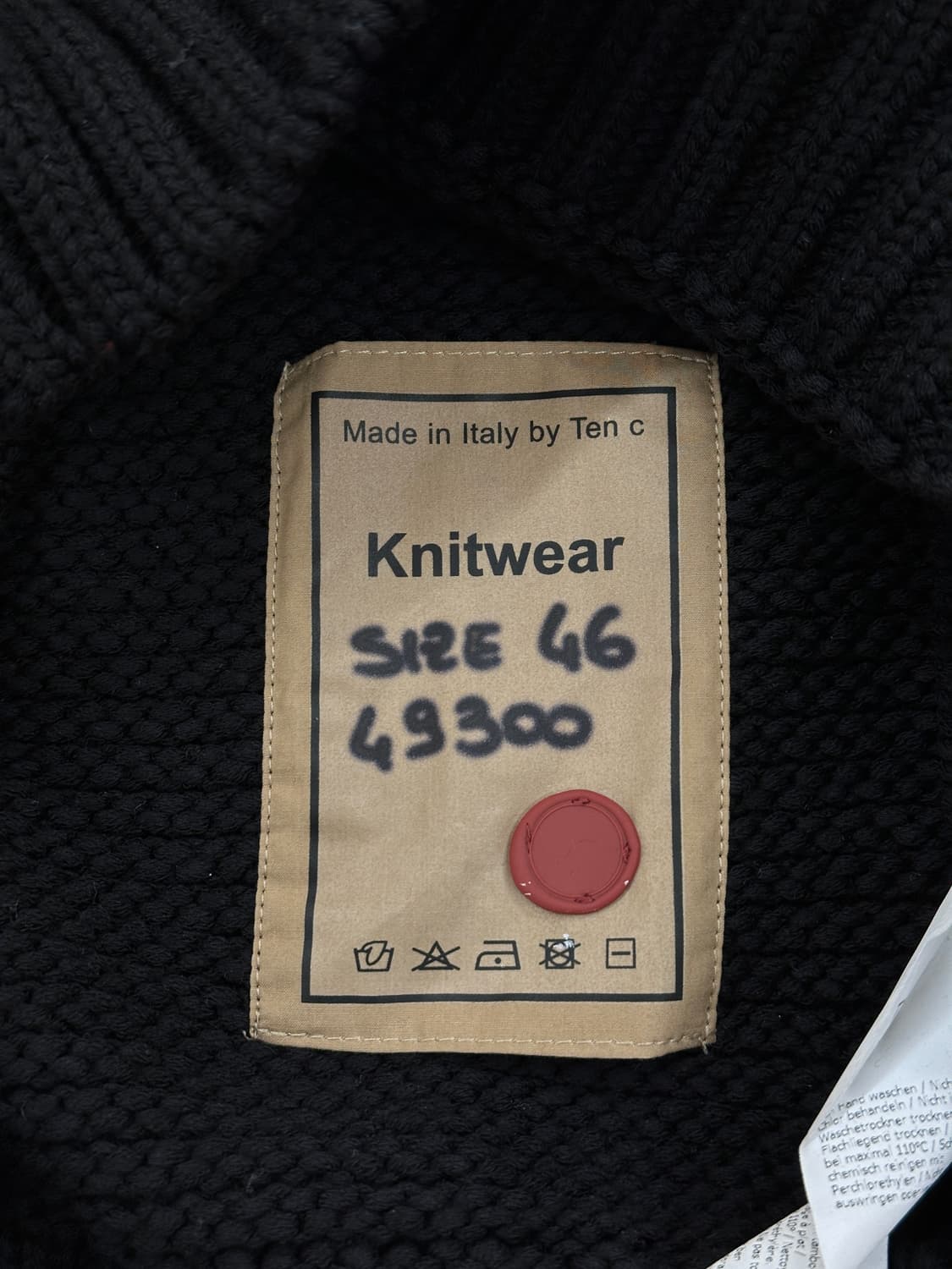 [새제품/100] 텐씨 TEN C 울 피셔맨 크루넥 니트 블랙 46 상품이미지3