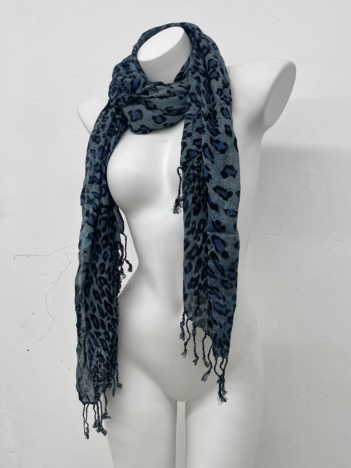 펑크 블루 레오파드 머플러  상품이미지1