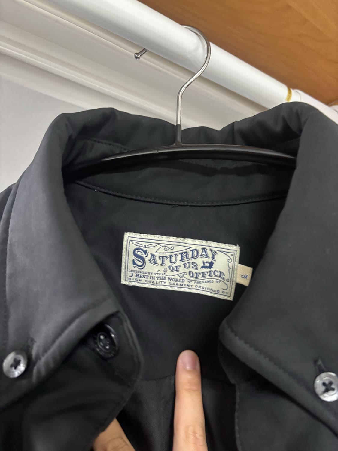 stu 구스 다운 셔츠 블랙  상품이미지3