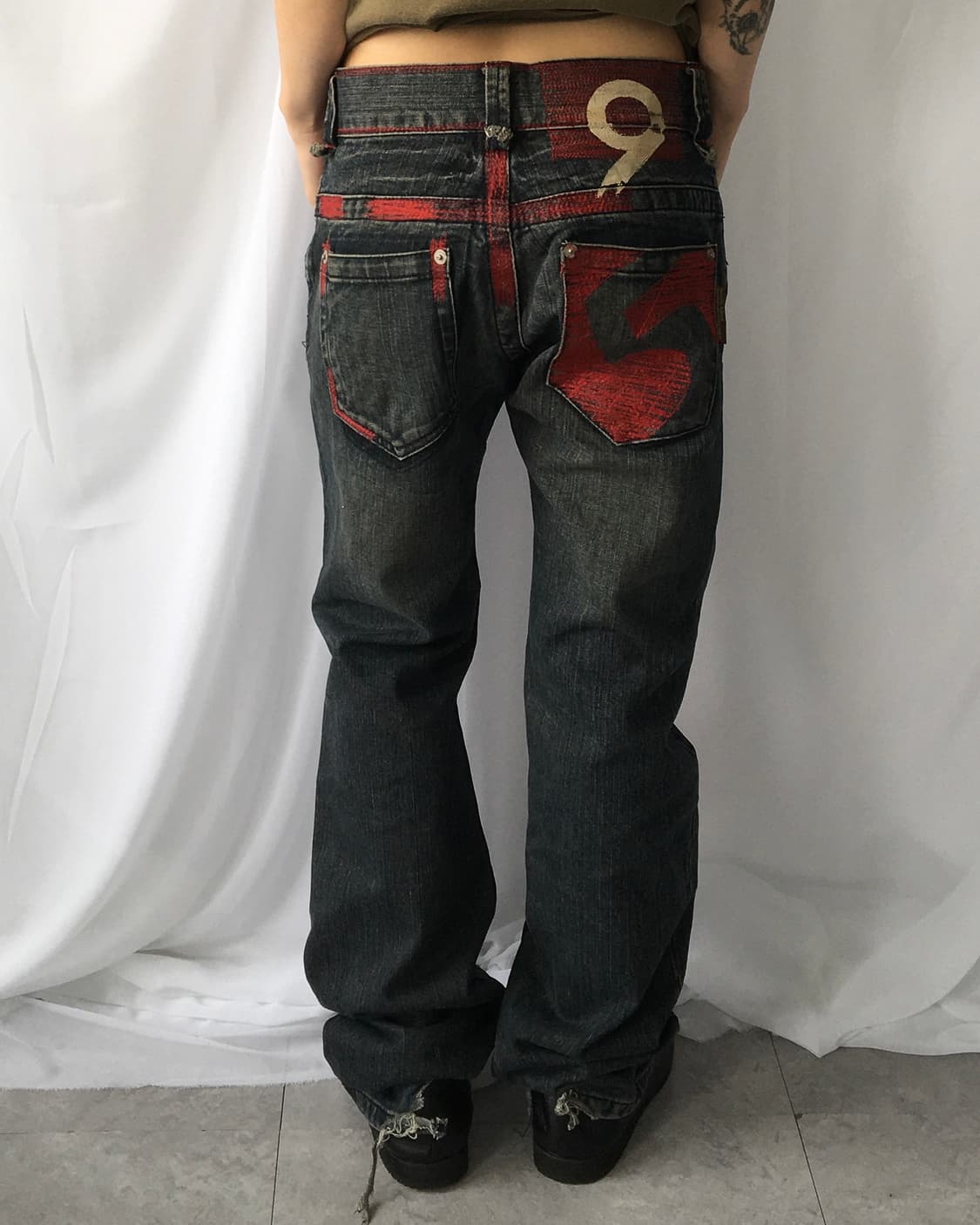 Back point washing denim pants 상품이미지1