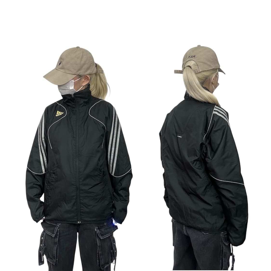 아디다스 블랙 라인 포인크 삼선 오버핏 바람막이 올드스쿨 점퍼 S 상품이미지1