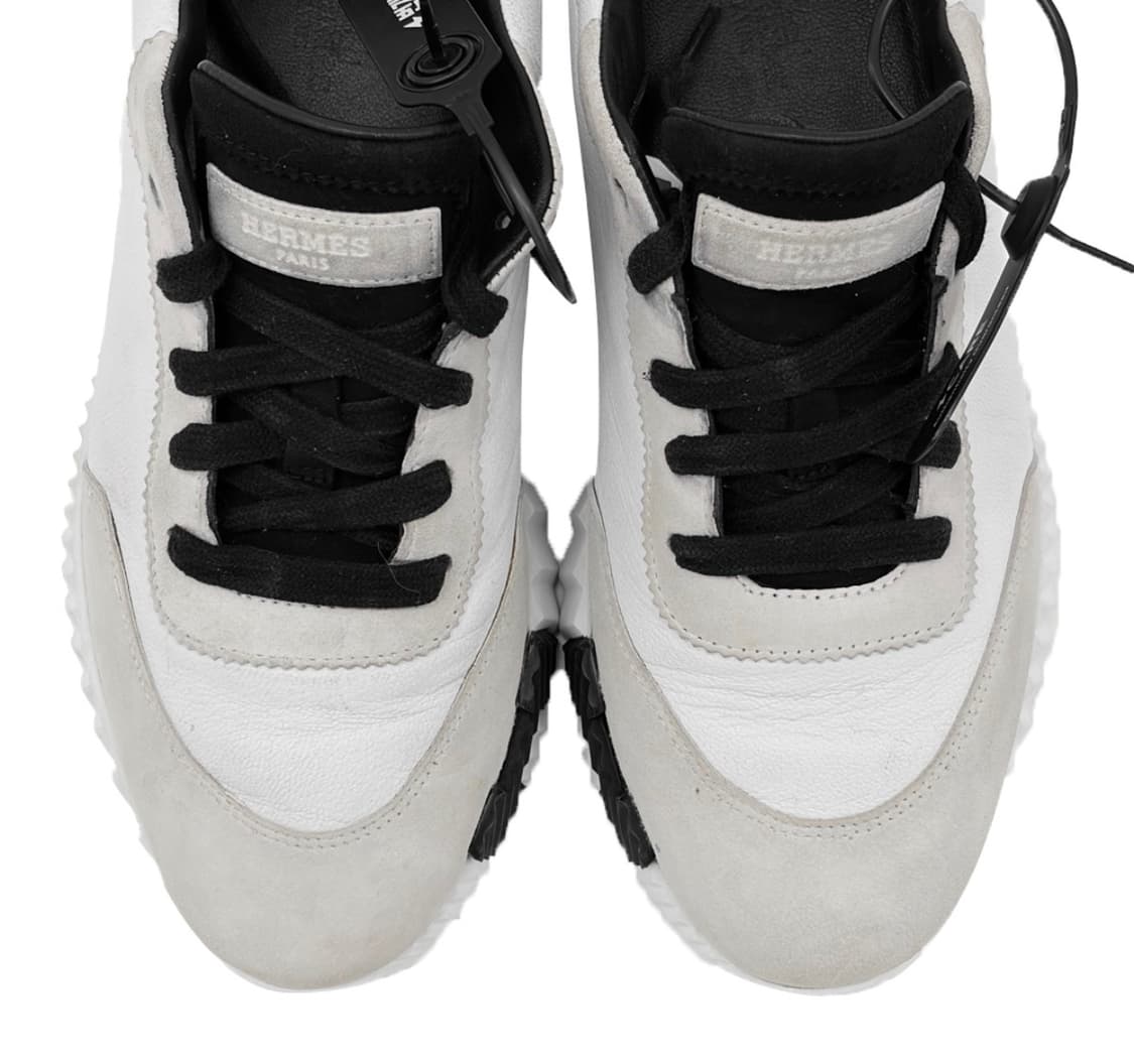 [38] 에르메스 여성 바운싱 카프스킨 스웨이드 스니커즈 블랑 누아 상품이미지9