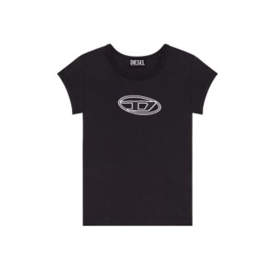 (W) 디젤 T-안지 피카부 로고 티셔츠 블랙 새상품 상품이미지1