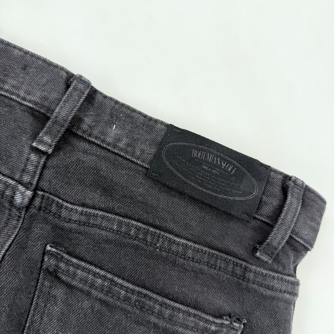 보헤미안서울 블랙 부츠컷 데님 팬츠 상품이미지8